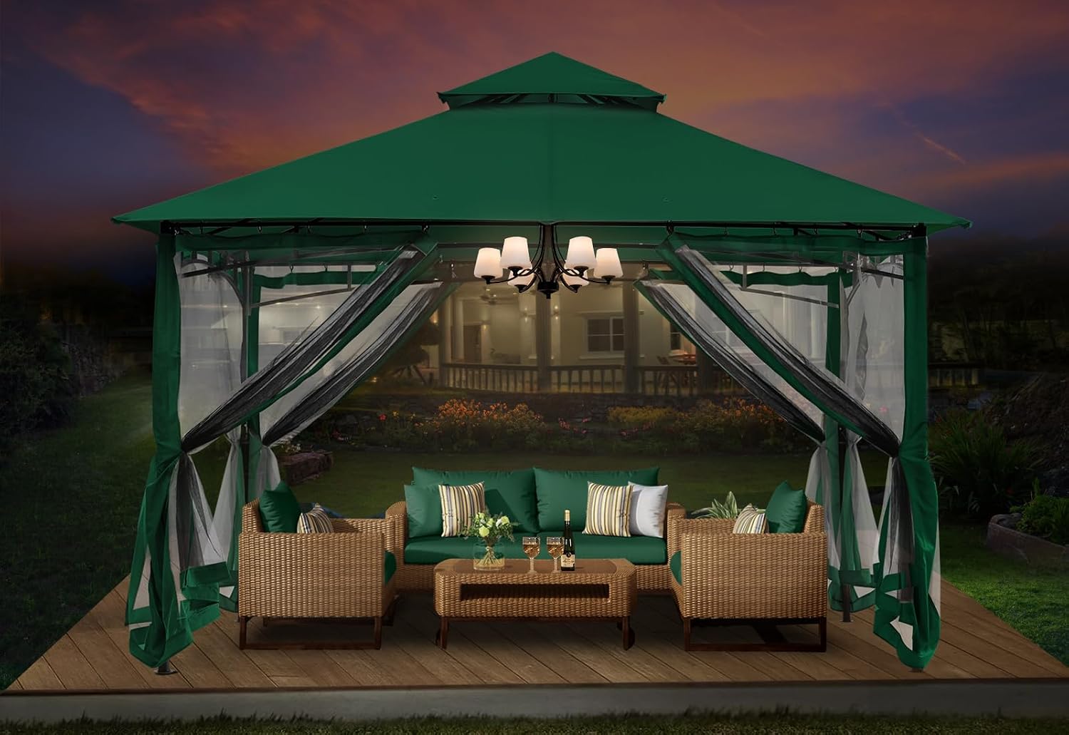 ABCCANOPY Gazebo 8x8 - Outdoor Patio Gazebos on Clearance with Mosquito Net for Parties, Backyard (Green)