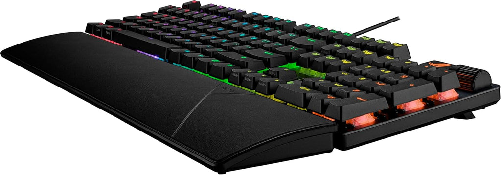 ASUS ROG Strix Scope II Gaming Keyboard, pre-lubed ROG NX Snow Linear Mechanical switches, Sound-dampening Foam, PBT doubleshot keycaps, Streaming hotkeys, Multi-Function Controls, Wrist Rest