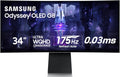 Samsung 34' Odyssey G85SB Series QD-OLED Ultra WQHD Curved Gaming Monitor, 175Hz, 0.03ms, DisplayHDR True Black 400, AMD FreeSync Premium Pro, Advanced Game Streaming, LS34BG850SNXZA
