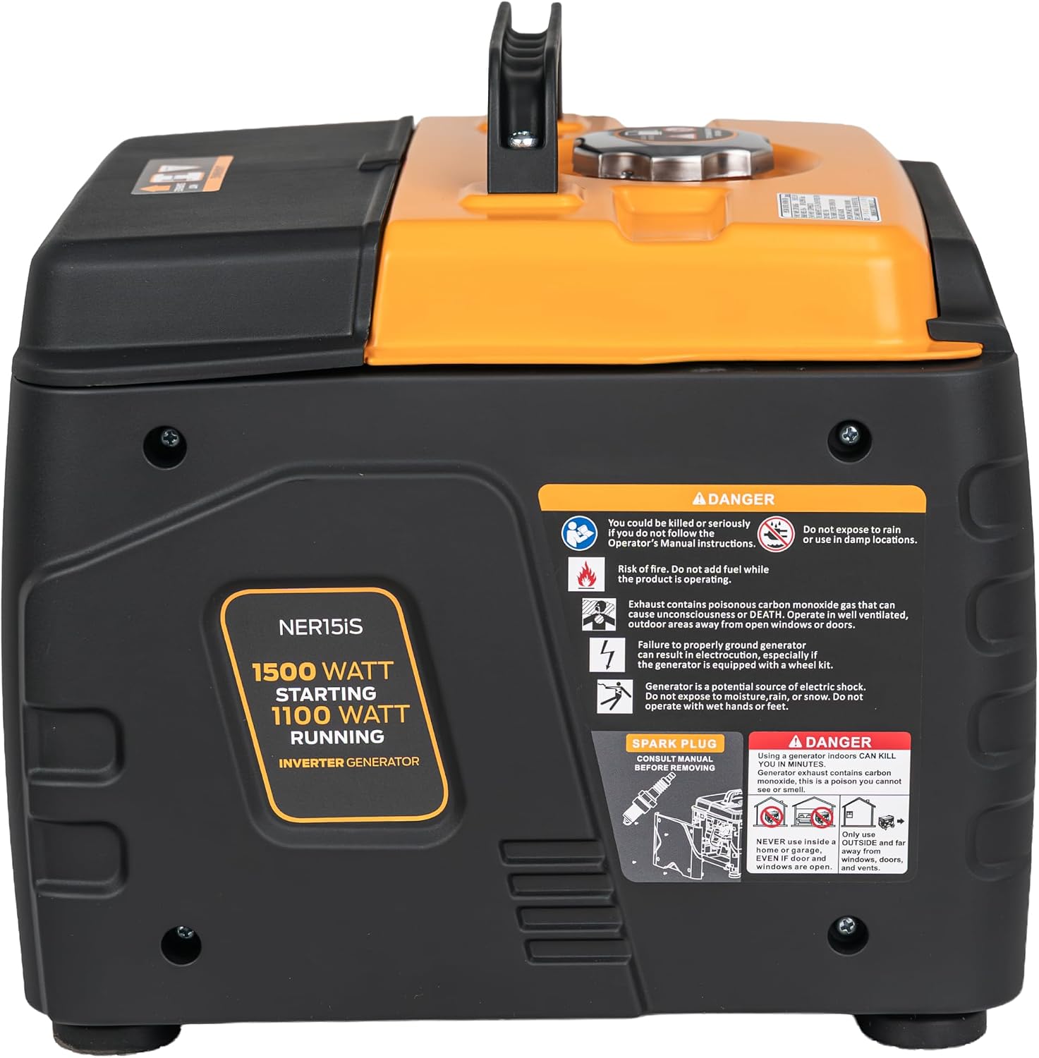 Pulsar 1500 Watt Portable Quiet Inverter Generator Gas Powered, Small Ultra Lightweight Quiet Generator for Camping, Tailgating, Home Backup