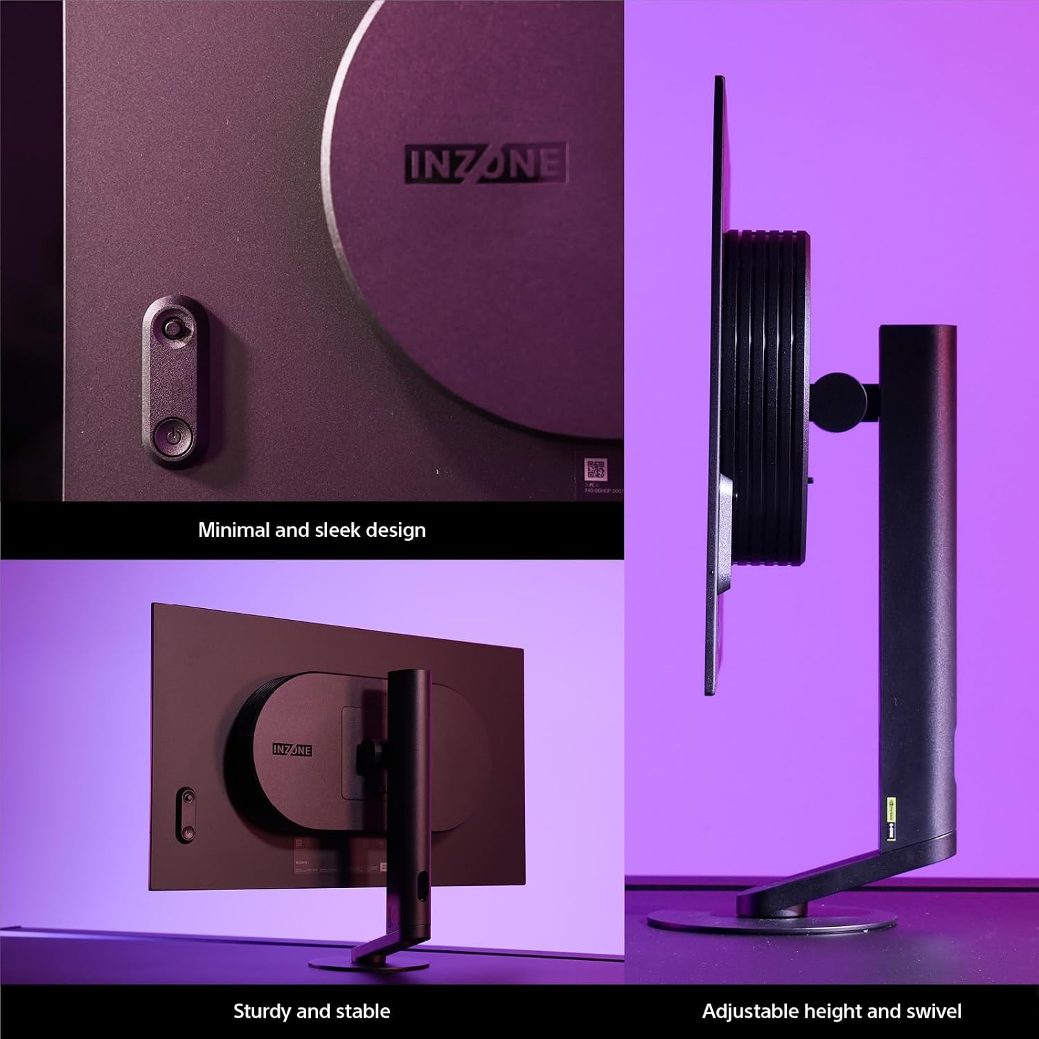 Sony INZONE M10S 27' OLED 1440p Gaming Monitor 480Hz 0.03ms, Low Profile Stand, Tournament Mode, Dual Screen Size (24.5'), G-SYNC Compatible, Anti-Glare, Custom Heatsink, 3-Year OLED Limited Warranty