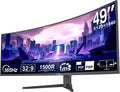 LXZ 49.5' Curved Gaming Monitor, 5120x1440 DQHD Ultrawide 32:9, 165Hz, 1ms MPRT, AMD FreeSync Premium, Height/Pivot/Swivel Adjustable, HDMI 2.1 & DP 1.4, VESA 75×75mm Mount Compatible