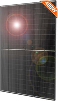 DOKIO 400W 31V Mono Solar Panel - Works for 12V/24V Systems, Equipped with 9.84ft MC4 Wiring, Perfect for Gardens, Courtyards, Greenhouses, Sheds, Terraces & Off-Grid Battery Charging