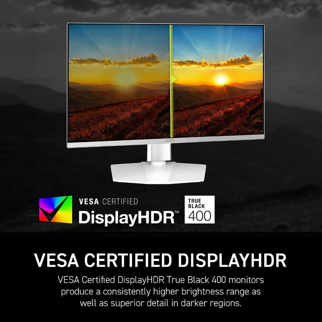 msi, MAG 272QPW QD-OLED X28, 27-Inch, WQHD, 2560x1440, Gaming Monitor, Quantum Dot OLED Panel, 280Hz, 0.03ms, DisplayHDR True Black 400, HDMI 2.1, DP 1.4a, USB C (15WPD), White