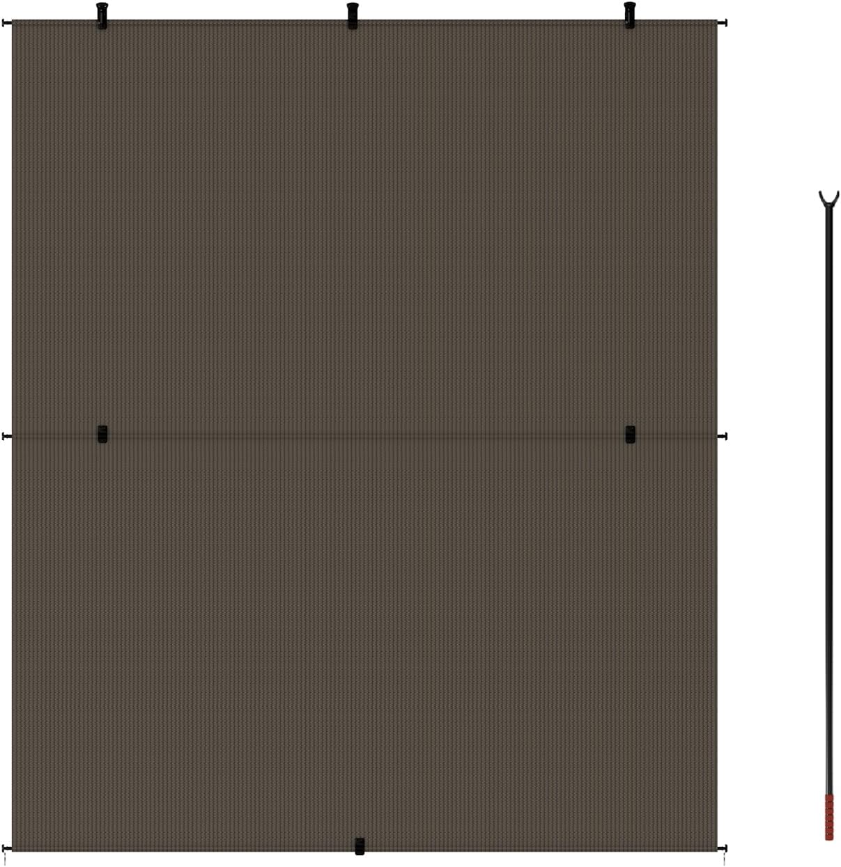 Coarbor Outdoor Roller Shades 4'W x 7.5'H Porch Sun Shades Outdoor Roll Up Blinds for Patio Porch Gazebo Balcony Backyard, Brown