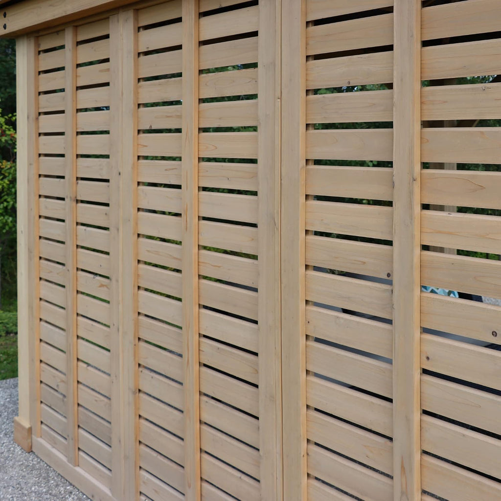 Yardistry 10' Meridian Wooden Privacy Wall, Fits One Side of 10' Meridian Gazebos, Cedar