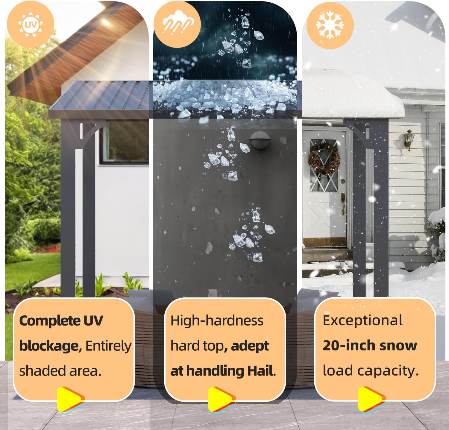 AECOJOY 8x8 Hardtop Gazebo Outdoor Pergola, Small Heavy Duty Lean to Metal Pergolas and Gazebos Clearance, Wall-Mounted Grill Gazebo Galvanized Steel Patio Roof Awnings for Patio, Decks