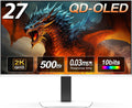 INNOCN 27' OLED 2K QHD 2560 x 1440p 500Hz Gaming Monitor, Gaming Console Ready, VRR, G-SYNC Compatible, HDR 500, 0.03ms, FPS/RTS, HDMI 2.1, DP, Speaker, Pivot Adjustable Stand - GA27M1Q