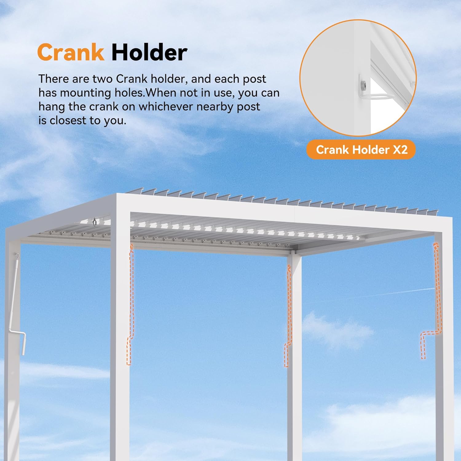 Modern Shade Aurora Louvered Pergola 10'x12' with USB Charging Port Deck, Outdoor Pergola with Adjustable Waterproof Roof & Integrated Drainage, Reinforced Frame for Patio, Easy Assembly, White
