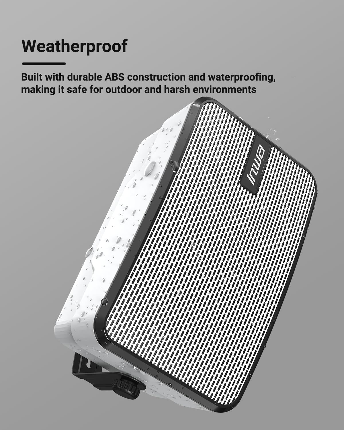 Inwa Outdoor Bluetooth Speakers, IPX5 Waterproof 400W Wall Mount Speaker, Powerful Indoor/Outdoor Sound System, Wireless Sync Up to 100 Speakers, Suitable for Patio/Porch/Gazebo/Garage(MZ-621, Pair)