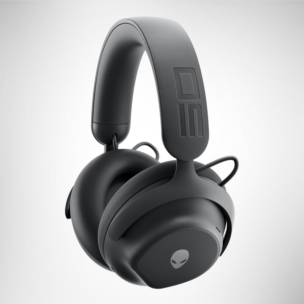 Alienware Pro Wireless Gaming Headset - Wired/Wireless, Bluetooth 5.3, 15 Minute Fast Charging, Audio Output 20 Hz, Battery Talk Time (ANC on) Up to 24 Hrs (Bluetooth), Dark Side of The Moon