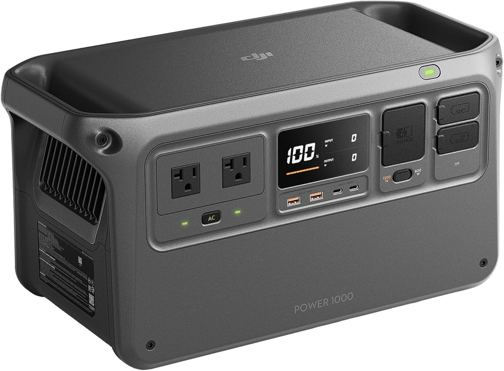 DJI Power 1000 Portable Power Station, 1024Wh LiFePO4 Battery, 2200W (Peak 2600W) AC/140W USB-C Output, 23db Ultra-Silent, Solar Generator For Home Backup, Camping (Solar Panel Optional)