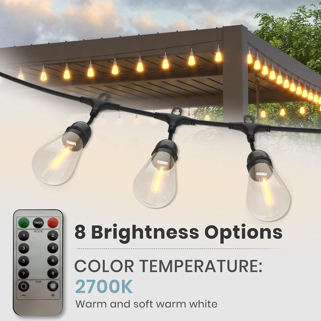 10'13' Outdoor Louvered Pergola with Clear String Lights, Aluminum Pergola Patio with Adjustable Roof for Outdoor Deck, Backyard, Garden (10x13FT with Light)