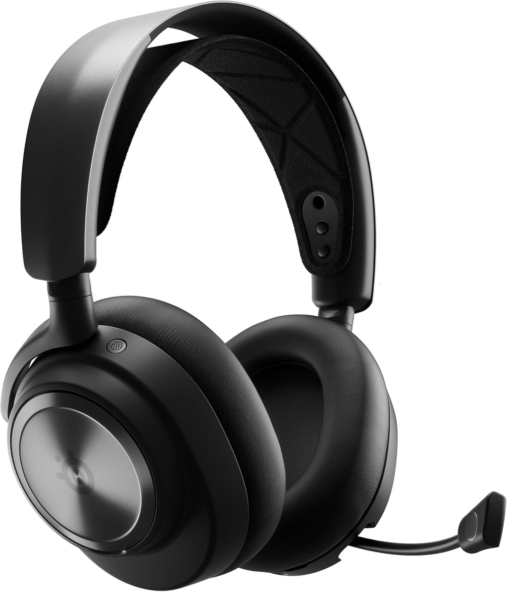 SteelSeries Arctis Nova Pro Wireless 61520 Gaming Headphones, Wireless, Sealed, High Resolution Active Noise Canceling, Compatible with PC, PS5, PS4, Switch, Hi-Fi Sound, Black, Adjustable
