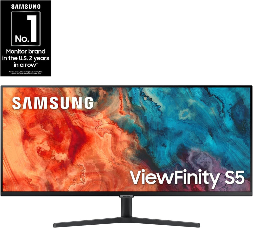 Samsung 34' ViewFinity S50GC Series Ultrawide QHD Monitor, 100Hz, 5ms, HDR10, AMD FreeSync, Ultrawide Screen, Eye Care, Thin Bezels, PIP, PBP, LS34C50DGANXZA, 2023, Black