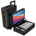 POGA LUX Compatible with PlayStation 5 Premium Portable Console Travel Case incl. Trolley and 24'' AOC Gaming Monitor - (V3 - Bluetooth Speaker Optional) Black