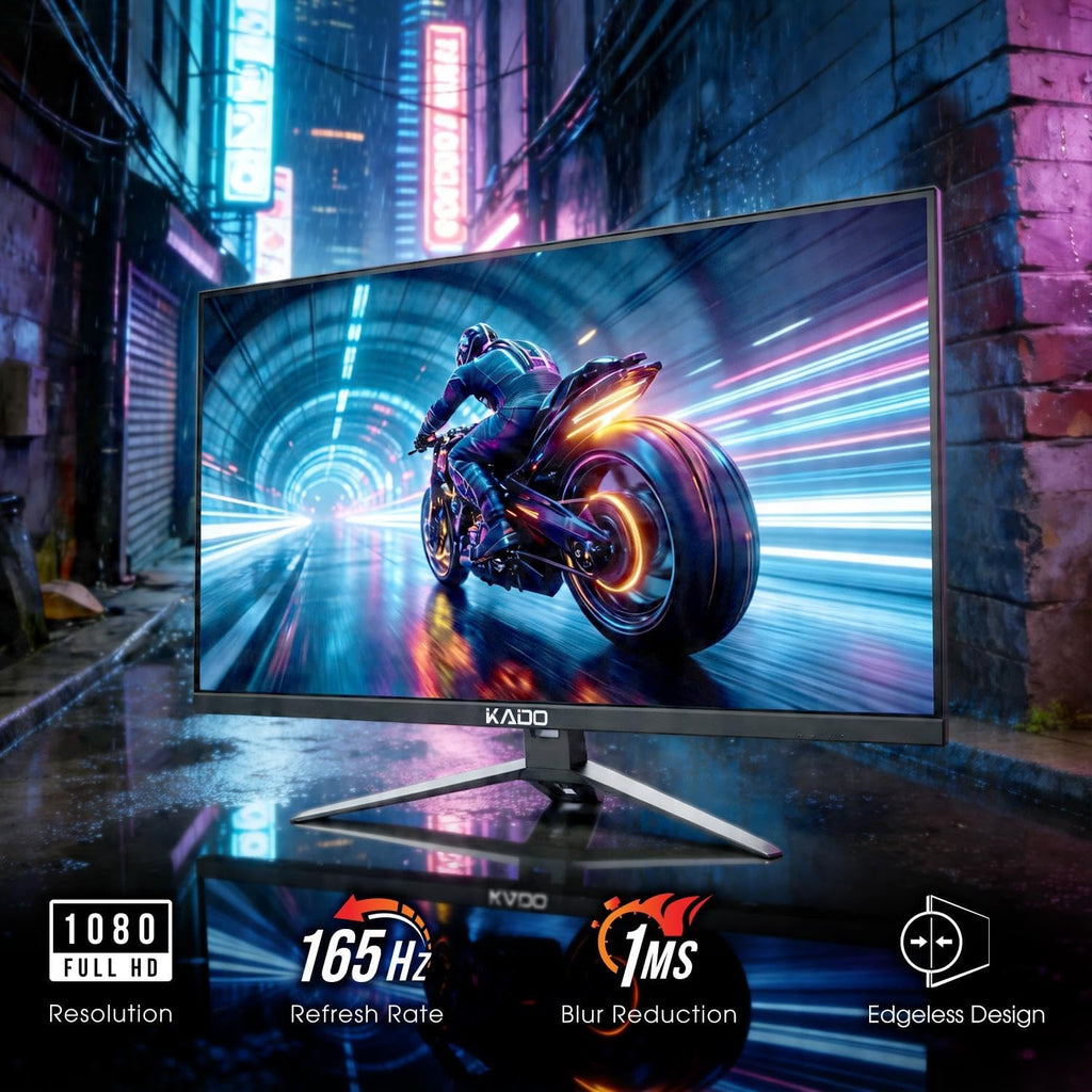 Kado Dual Gaming Monitor Setup - 2-Pack 27' 165Hz 1ms 1920x1080 Flat Screen Computer Monitor, Parallel Gaming AMD FreeSync Premium Panoramic, VESA Mount HDMI DisplayPort Built-in Speakers