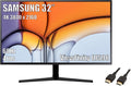 SAMSUNG 32-Inch ViewFinity UJ590 UHD Monitor, 4K (3840x2160) Display, 60Hz, 4ms, HDMI/Display Port, AMD FreeSync, Eye Saver/Flicker Free Mode, Dark Gray/Blue, with MTC HDMI Cable