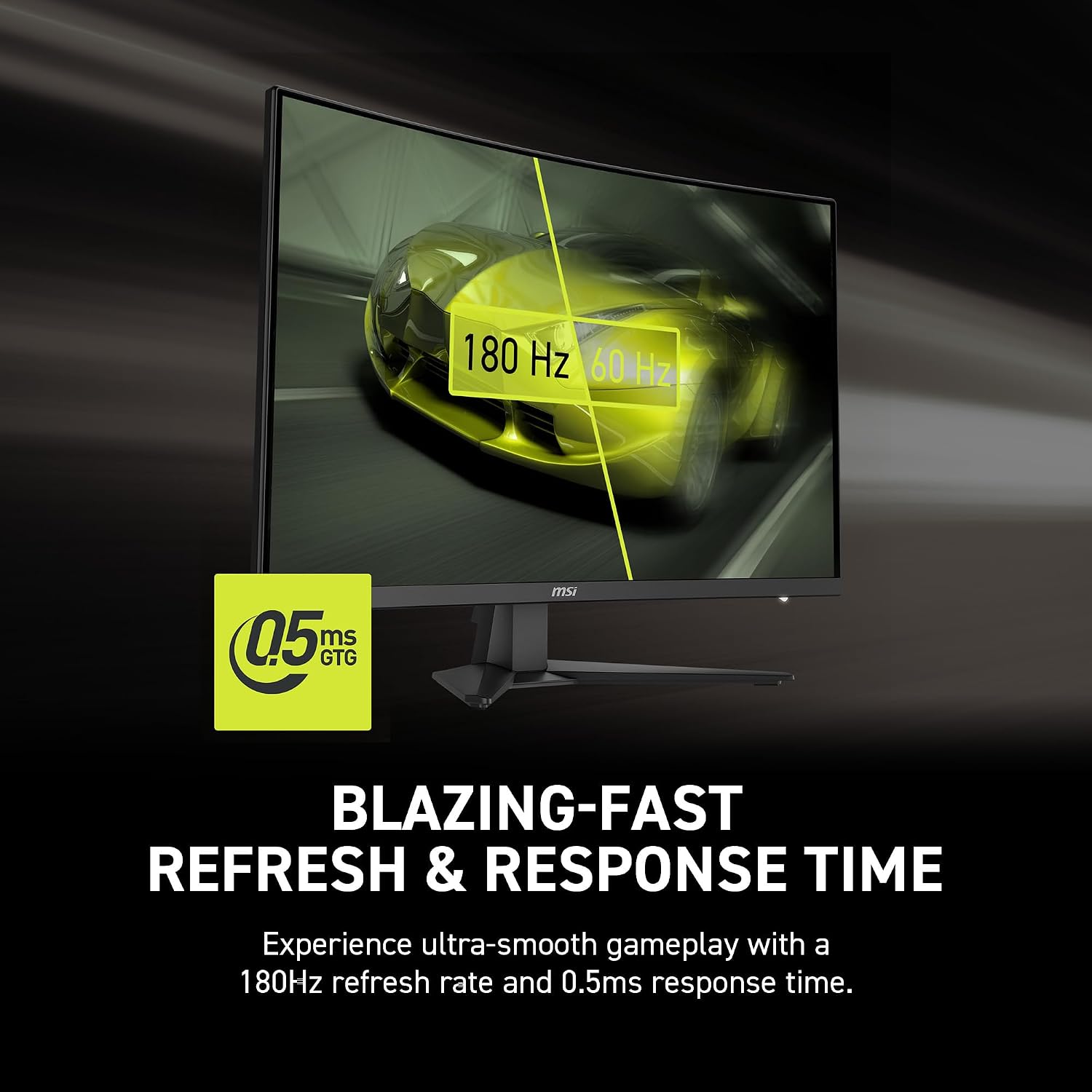 msi MAG 321CQF E18 32-inch 2560 x 1440 (QHD) Gaming Office Monitor, 180Hz, Adaptive-Sync, HDR Ready, HDMI, VGA Port, VESA Mountable, Tilt, 4-Side Slim Bezel, 0.5ms, Black