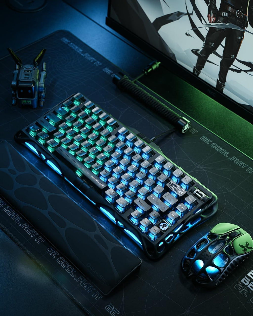GravaStar Mercury V75 Gaming Keyboard – Hall‑Effect Magnetic‑Switch Keyboard, 8000 Hz Polling, 0.005RT, Wired USB-C, Adjustable Actuation, Semi‑Aluminum Chassis (Stealth Black, V75)