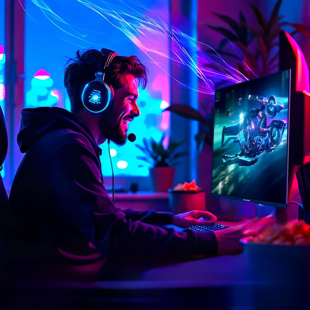 Gawfolk Gaming Monitor 27 inch QHD IPS, PC Screen 120Hz 2K (2560×1440P), Ultra-Thin Zero Frame Computer Display for Home Office Business, DP, HDMI, Wall-Mounted
