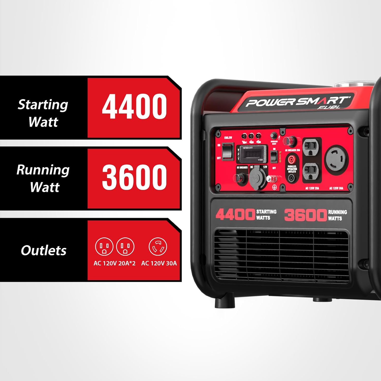 PowerSmart 4400-Watt Portable Generator with Inverter Technology, 30 amp for Home Use and Emergency Backup, 2026 EPA Compliant