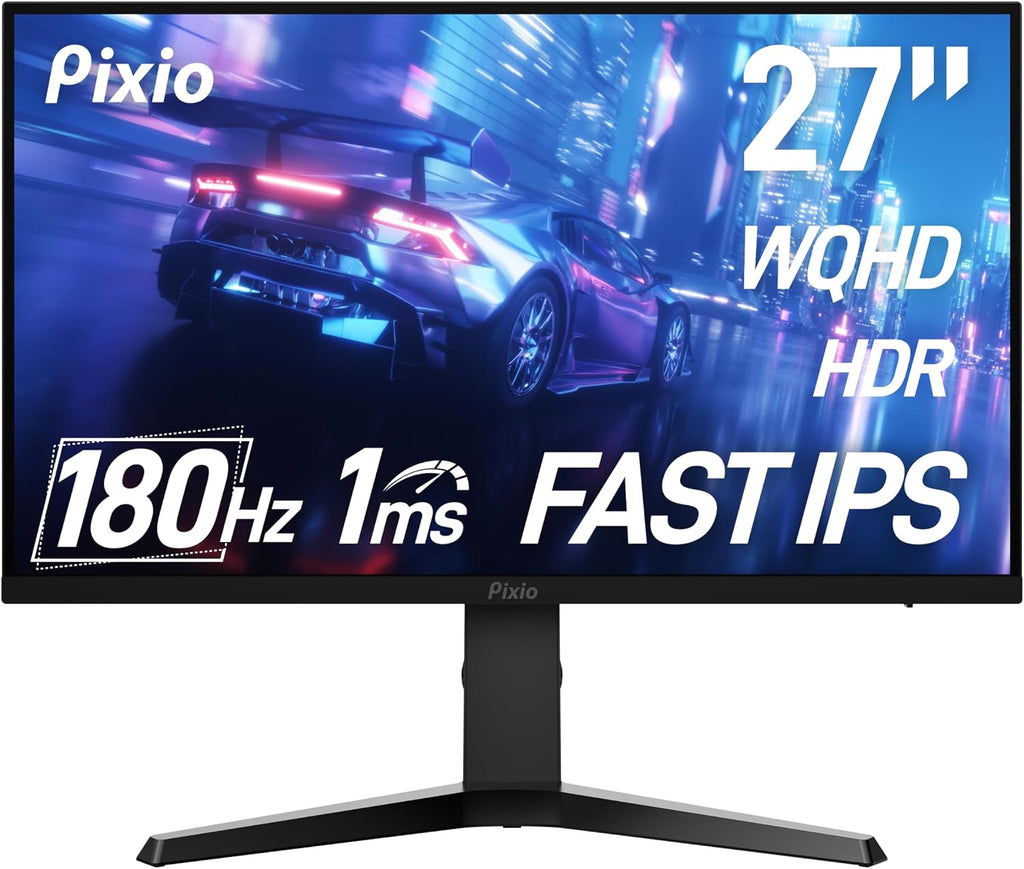 Pixio PX277 Prime Neo 27 inch 180Hz Refresh Rate QHD 1440p Resolution Fast IPS Panel 1ms GTG Response Time Gaming Monitor with Adaptive Sync and Fully Adjustable Stand