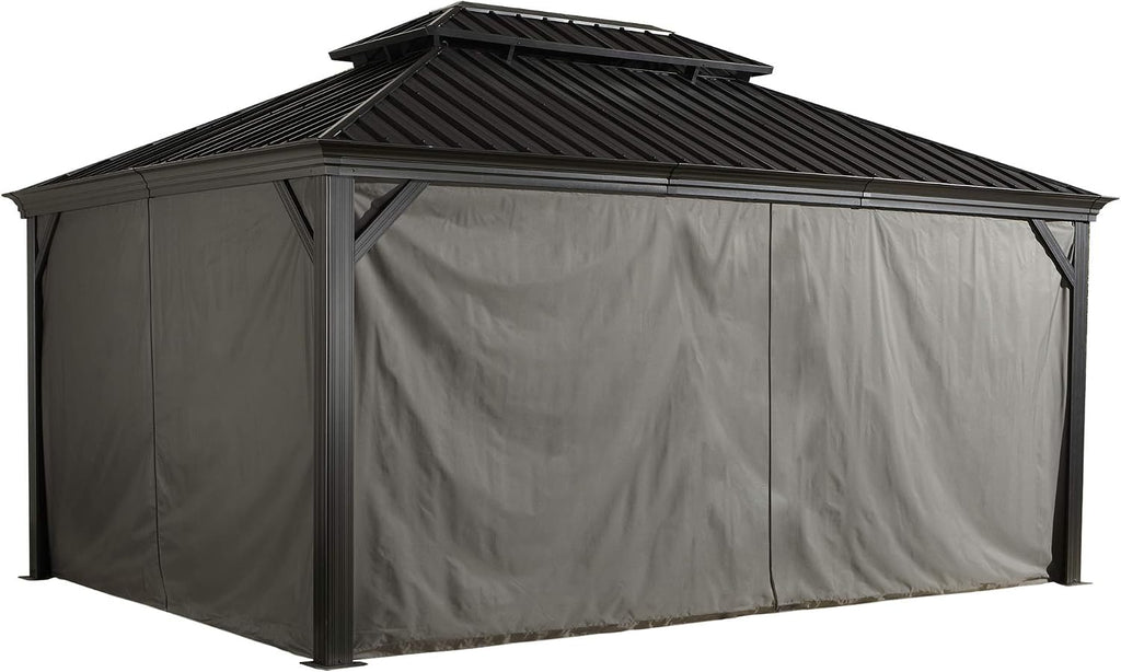 Sojag Accessories Set of 4 12' x 14' Curtains for Monaco/Messina/Mykonos Outdoor Gazebo Models, Grey