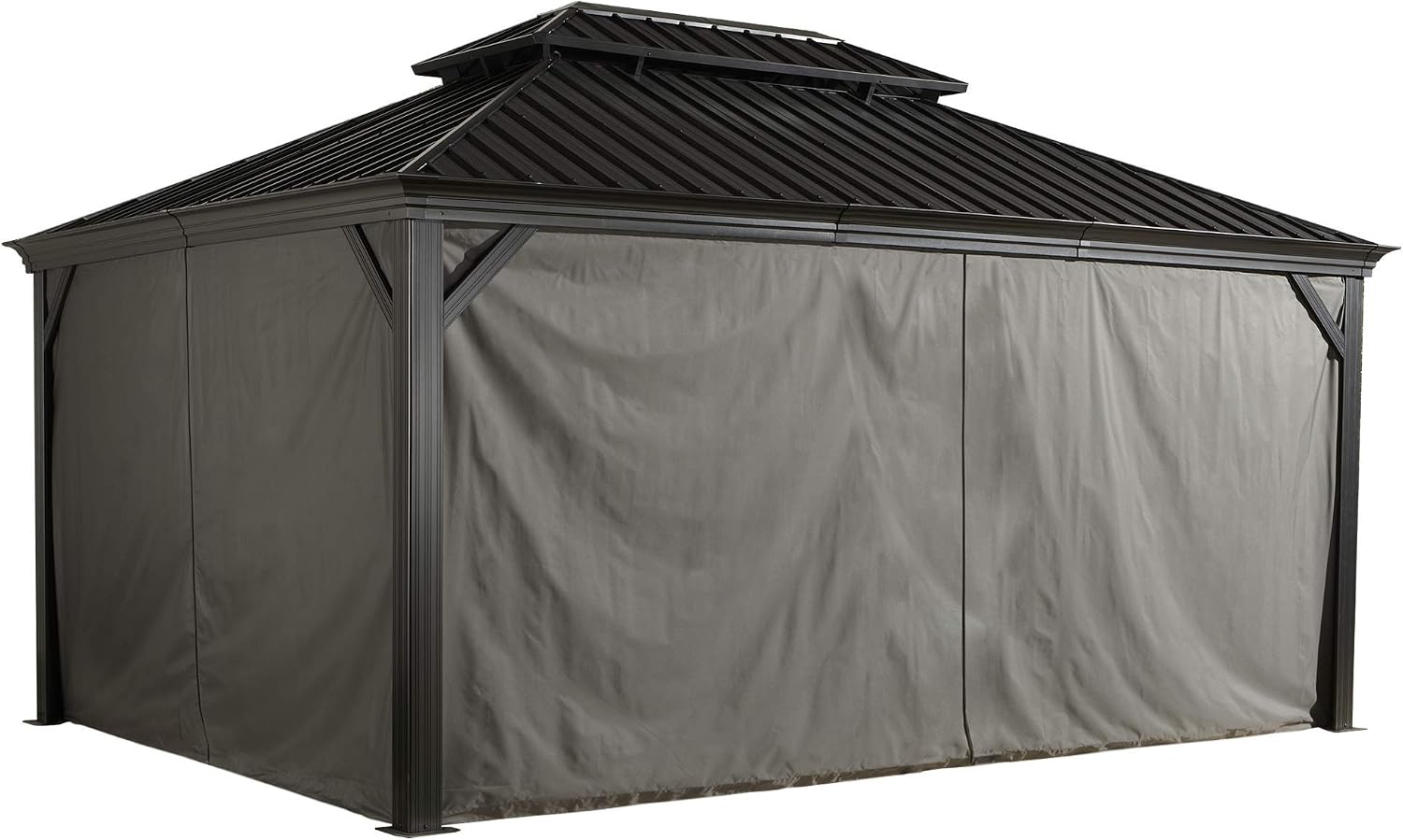 Sojag Accessories Set of 4 12' x 14' Curtains for Monaco/Messina/Mykonos Outdoor Gazebo Models, Grey