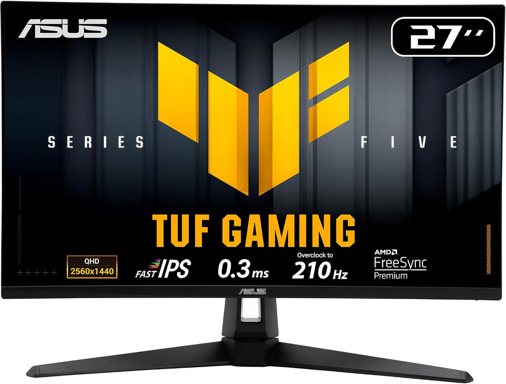 ASUS TUF Gaming 27' 1440P Monitor (VG27AQL5A) – QHD (2560 x 1440), 210Hz, 0.3ms, Fast IPS, Extreme Low Motion Blur Sync, Speakers, DisplayWidget Center, Gaming AI, Height Adjustment, 3 yr Warranty