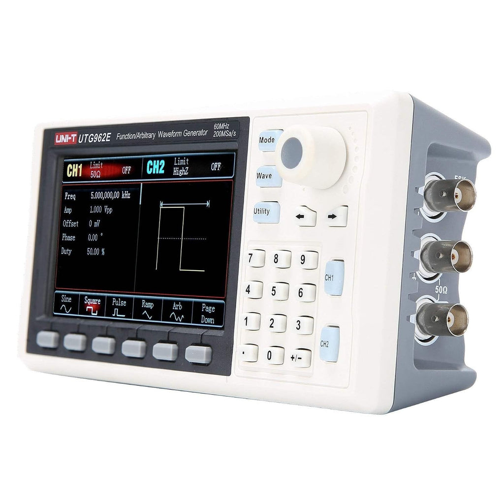 UNI-T UTG962E Handheld 60MHz 2Ch Arbitrary Waveform Generator - Compact RF Signal Generator with Dual Channels, AM/FM/PM Modulation, USB Connectivity