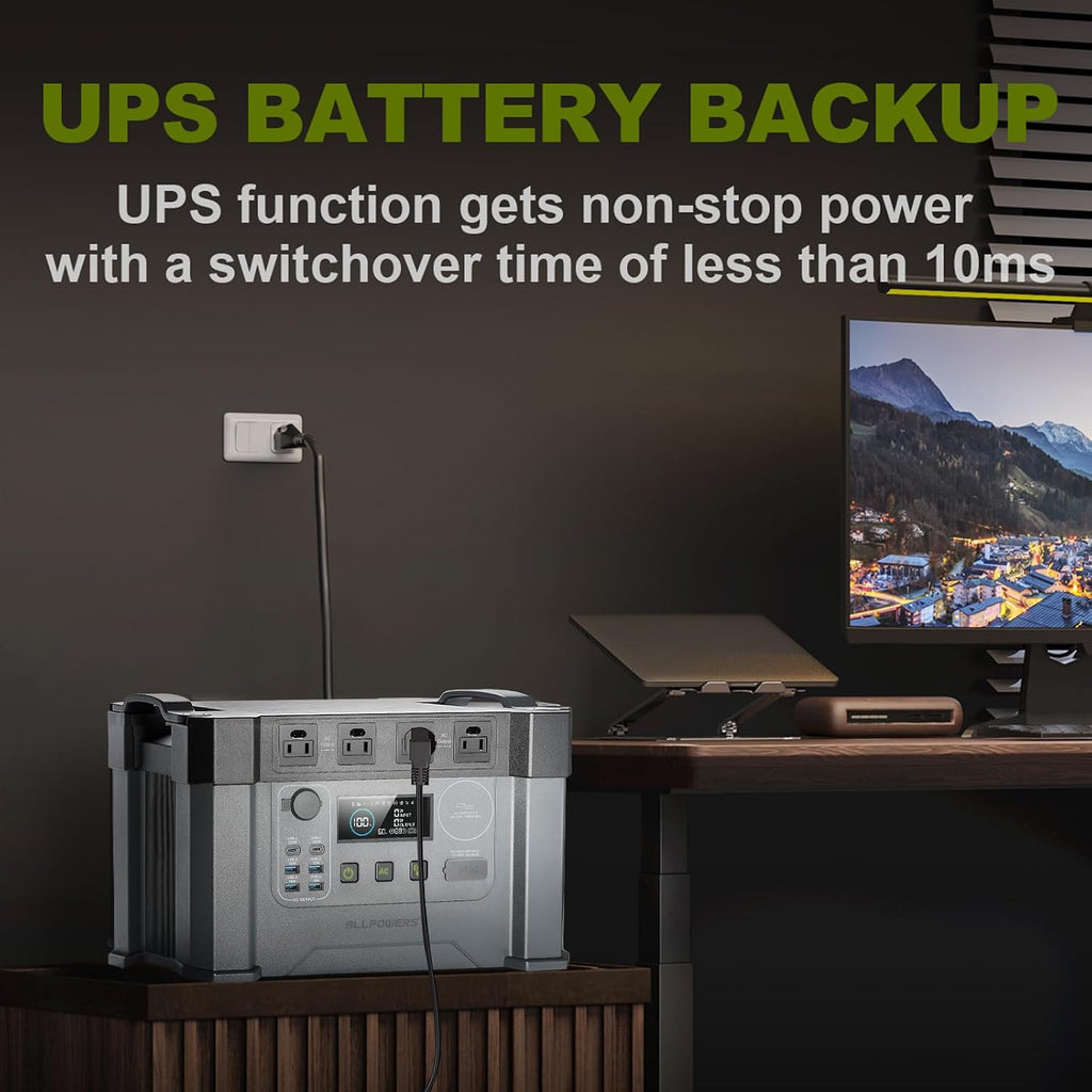 ALLPOWERS S2000 Pro Solar Generator with Panels Included, 2400W MPPT Portable Power Station with SE200 Foldable Solar Panel 200W, Solar Backup Power for Van House Outdoor Camping