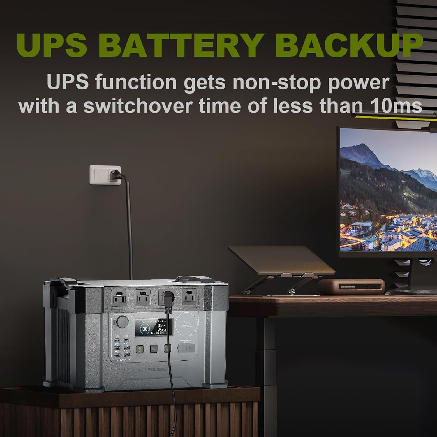 ALLPOWERS S2000 Pro Portable Power Station with SP039 Panel Included, 1451.6Wh MPPT Solar Generator 2400W with Portable Solar Panel 600W for Outdoor Camping Home Emergency