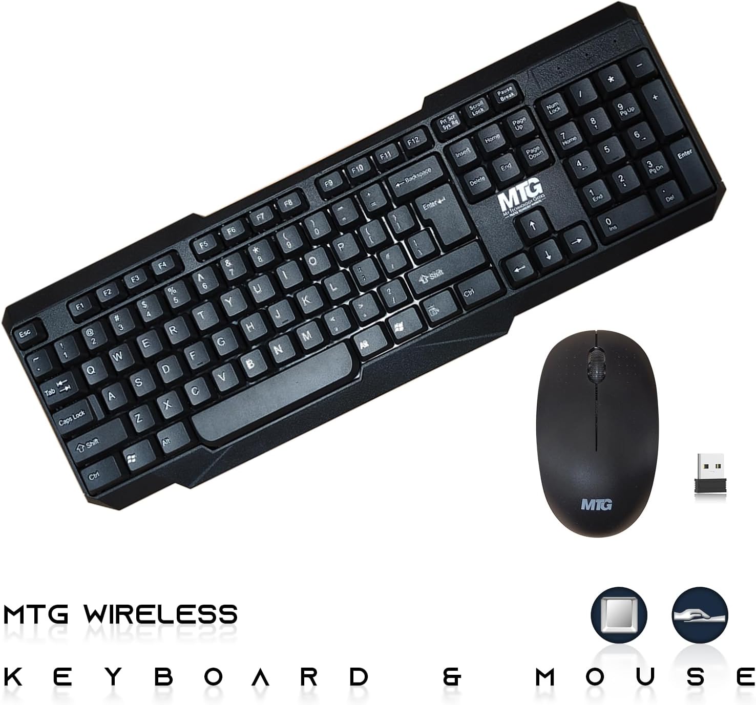 MTG Dual 24' Curved Monitor Full HD 1080P Frameless Screen, HDMI DP USB Audio, Low Motion Blur, VESA Mount, Wireless Keyboard Mouse Combo, Computer Monitor for Gaming, Home and Office
