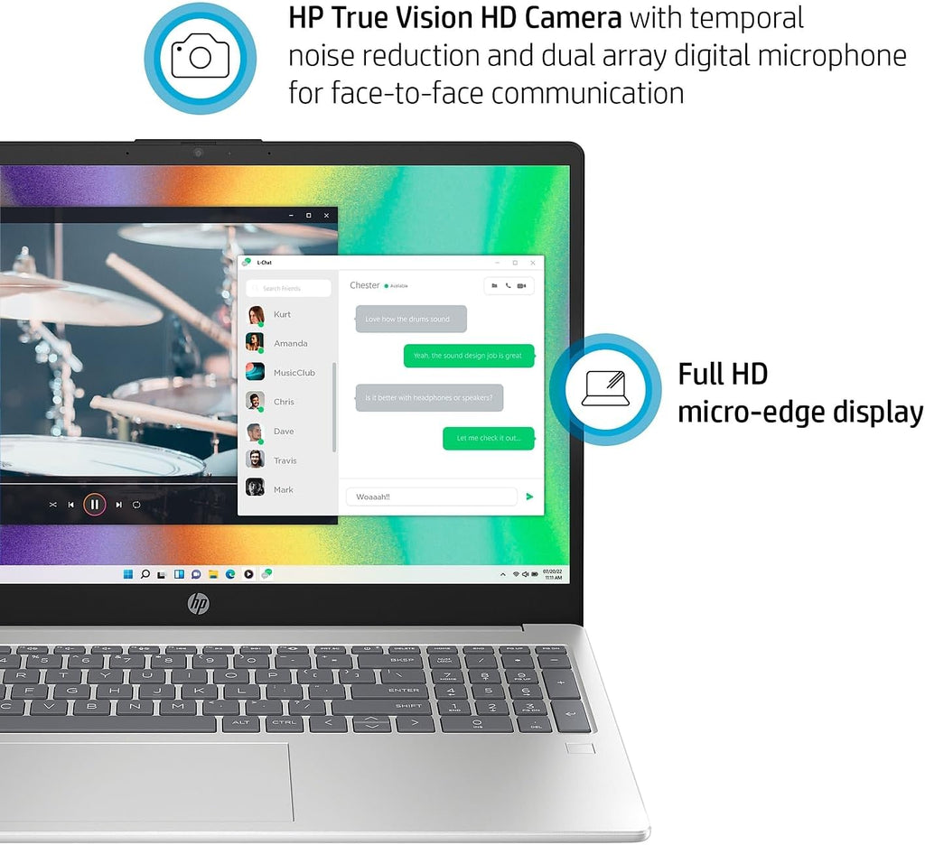 HP 15.6' Diagonal Full HD (1920 x 1080) Laptop, 11th Gen Intel Core i5-1135G7 Processor, 8GB DDR4 RAM, 256GB SSD, 802.11ac, Bluetooth, HDMI, Windows 11