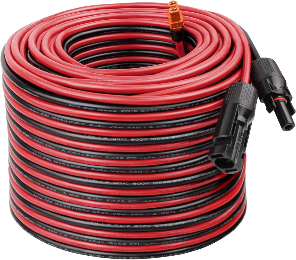 MOOKEERF Solar to XT60i Cable - 100FT Solar Panel Adapter Connector XT60i-F Extension for Portable Power Station