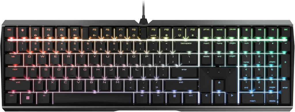 Cherry MX 3.0S, Wired Mechanical Gaming Keyboard, Robust Aluminum Housing, RGB-Lighting, Full Key Rollover, Anti Ghosting, MX2A Silent RED Switches, Black
