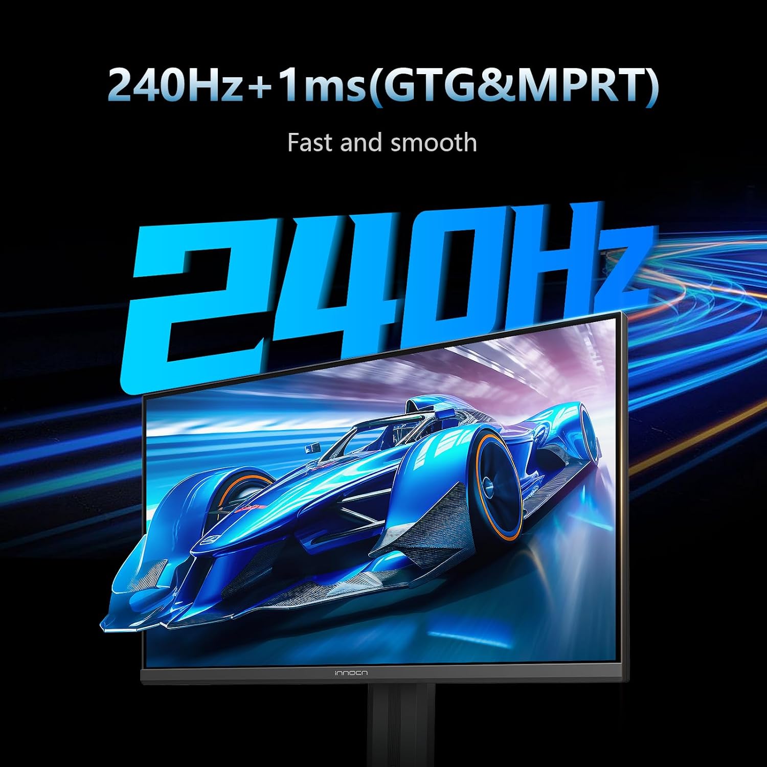 INNOCN 24.5' QHD 2K 1440P 240Hz Gaming Monitor for PS5, Xbox Console, PC Computer, IPS HDR400 1Ms HDMI 2.1, DisplayPort, Low Blur, Height/Pivot Adjustable Stand, Black - 25G2S Plus