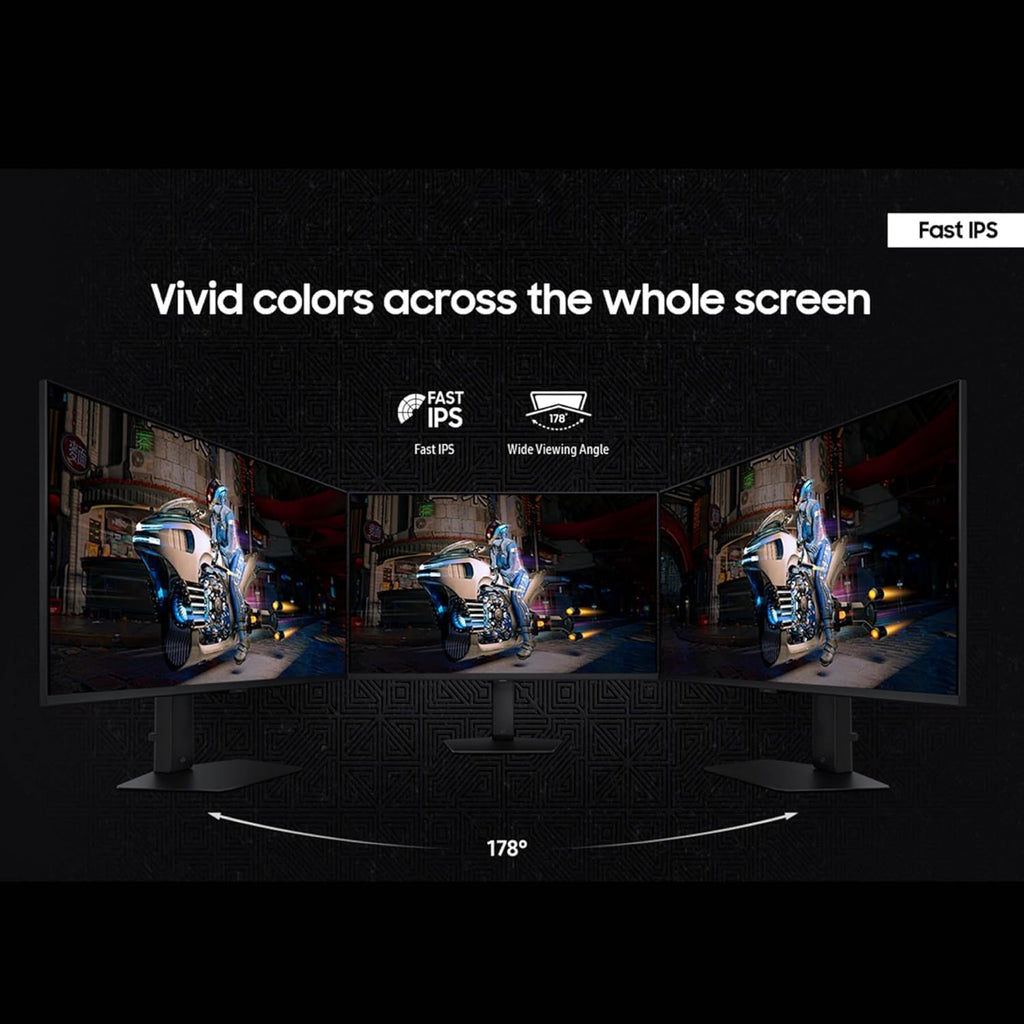 Samsung 27' Odyssey G7 4K UHD 144Hz 1ms G-Sync Gaming Monitor, HDR400, AMD FreeSync Premium, Ultrawide Game View, DisplayPort, HDMI, Height Adjustable Stand, Black