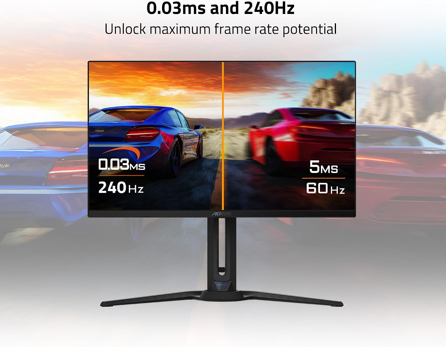GIGABYTE - AORUS FO27Q2 (SA) - 27' QD-OLED Gaming Monitor - QHD 2560x1440-240Hz - 0.03ms GTG - AMD FreeSync Premium Pro - Type C KVM - HDMI, DP, Type C - Height Adjustable - Black