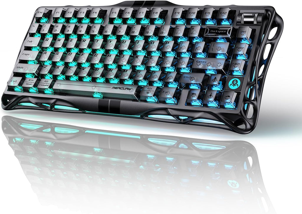 GravaStar Mercury V75 Gaming Keyboard – Hall‑Effect Magnetic‑Switch Keyboard, 8000 Hz Polling, 0.005RT, Wired USB-C, Adjustable Actuation, Semi‑Aluminum Chassis (Stealth Black, V75)