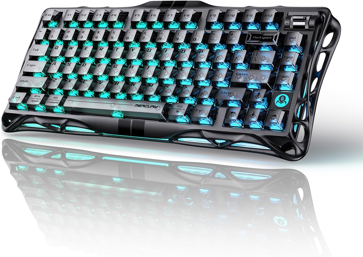 GravaStar Mercury V75 Gaming Keyboard – Hall‑Effect Magnetic‑Switch Keyboard, 8000 Hz Polling, 0.005RT, Wired USB-C, Adjustable Actuation, Semi‑Aluminum Chassis (Stealth Black, V75)