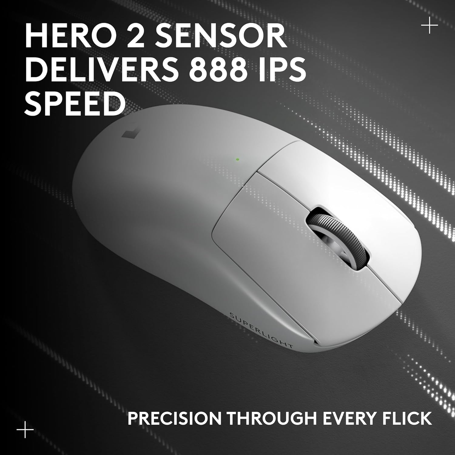 Pro X Superlight 2c Wireless Gaming Mouse: 51g Compact Mini Size, Symmetrical Shape, <8 kHz Polling, 44K DPI, PowerPlay Wireless Charging Supported, USB-C, 5 Programmable Buttons, For PC/Mac - White