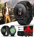 Garmin Fenix 7X Pro Solar (Slate/Black) Multisport GPS Smartwatch Gift Box Bundle - Training, Sleep/Health Tracking - Includes PlayBetter Screen Protectors, Adapter, Charger & Case