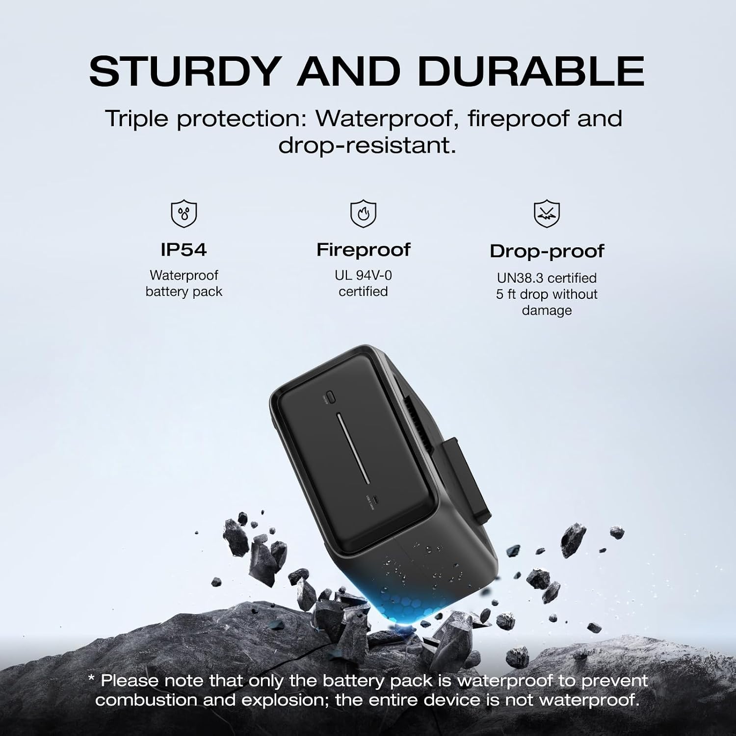 EF ECOFLOW River 3 Plus Portable Power Station Extra Battery EB600, 572Wh Expansion LiFePO4 (LFP) Battery with 10-Year Lifespan, Built-in 140W USB-C Port for Charging/Discharging, Use Independently