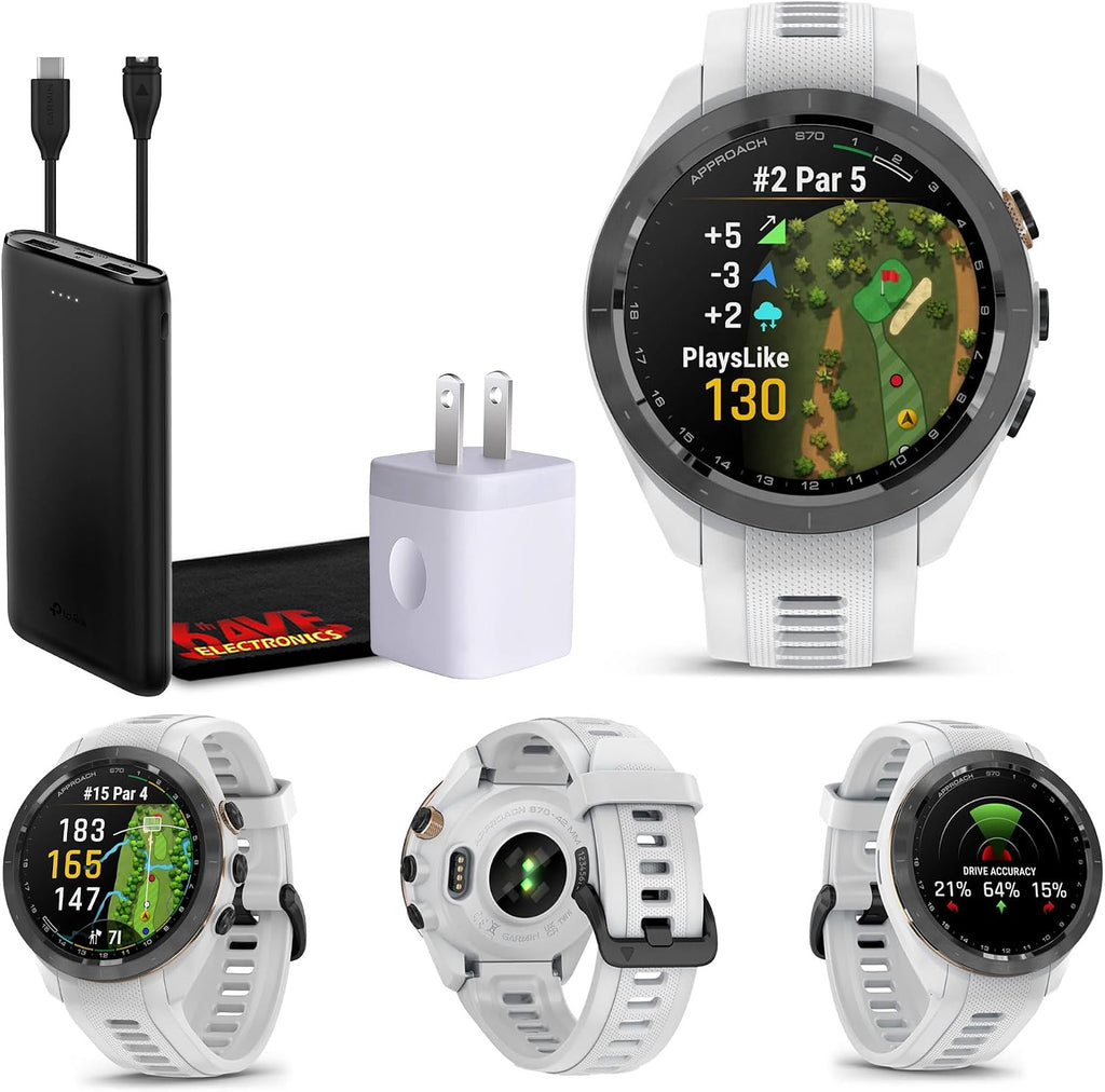 Garmin Approach S70 42MM GPS Golf Fitness Preimum Smartwatch for Men, Lightweight 1.2' Touchscreen AMOLED Display and 42000 Preloaded Courses -White- Garmin Watches for Men