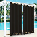 SK Studio Outdoor Curtains for Patio Waterproof Sunlight Block Rustproof Grommet Top and Bottom Windbreak Privacy Curtain for Gazebo, Front Porch, Pergola, 2 Panels, Black, 100' W x 96' L