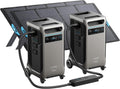 Anker SOLIX F3800 Plus Portable Power Station with Double Power Hub and 2x400W Solar Panels, 7.68kWh, 12,000W AC Output, Generators for Home Use, Works with Generator, For Power Outage and Emergencies
