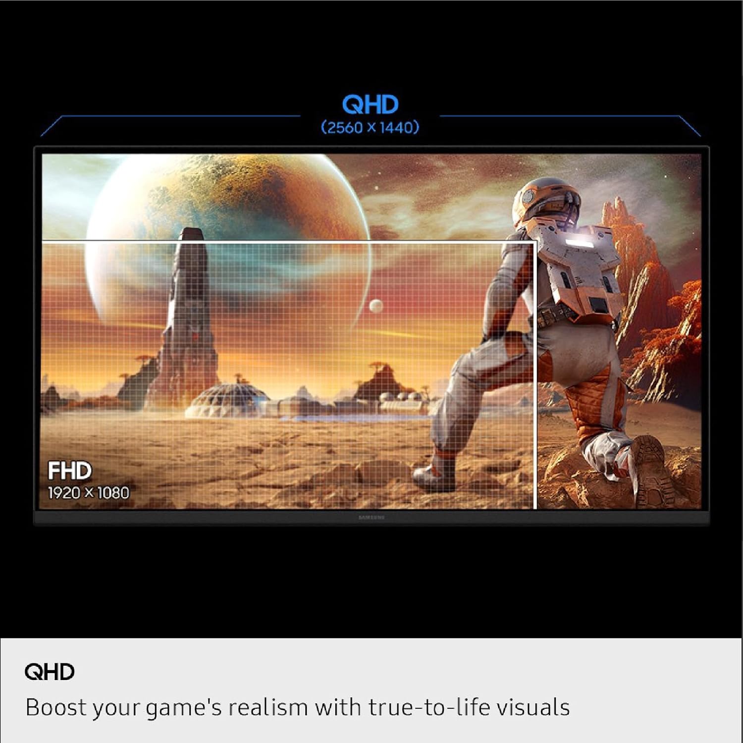 Samsung 32' Odyssey G5 G50F QHD Resolution Gaming Monitor, 180Hz Refresh Rate, Fast IPS Panel, HDR10, NVIDIA G-Sync Compatible, 1ms Response Time (GtG), AMD FreeSync™, Adjustable Stand, LS32FG502ENXZA
