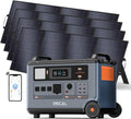 OSCAL PowerMax 6000 Solar Generator with 4x400W Solar Panel, 120V/240V Portable Power Station 6000W AC Outlets (9000W Peak), 2200W AC Charging/2400W PV Charging for Home, Emergency